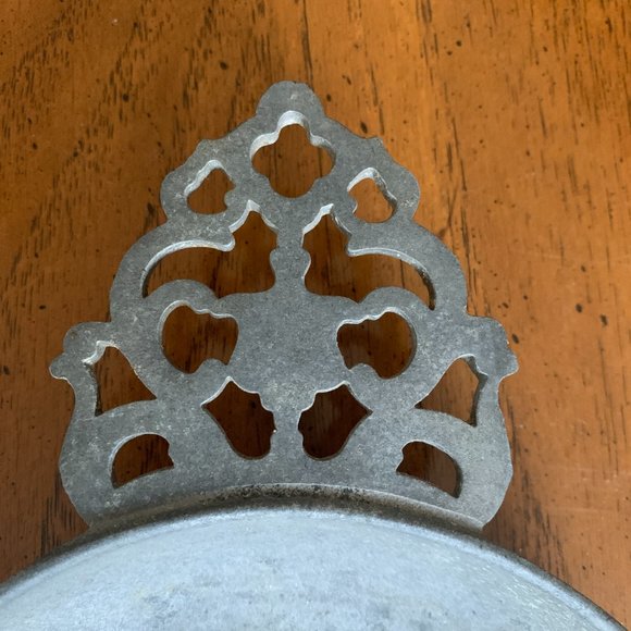 Vintage / Antique STEDE Pewter Porringer Change Dish With Filigree Handle 6" - Picture 3 of 5